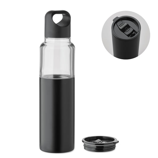 2in1 Flasche aus Tritan mit doppelwandigem Trinkbecher aus recyceltem Edelstahl (90 %