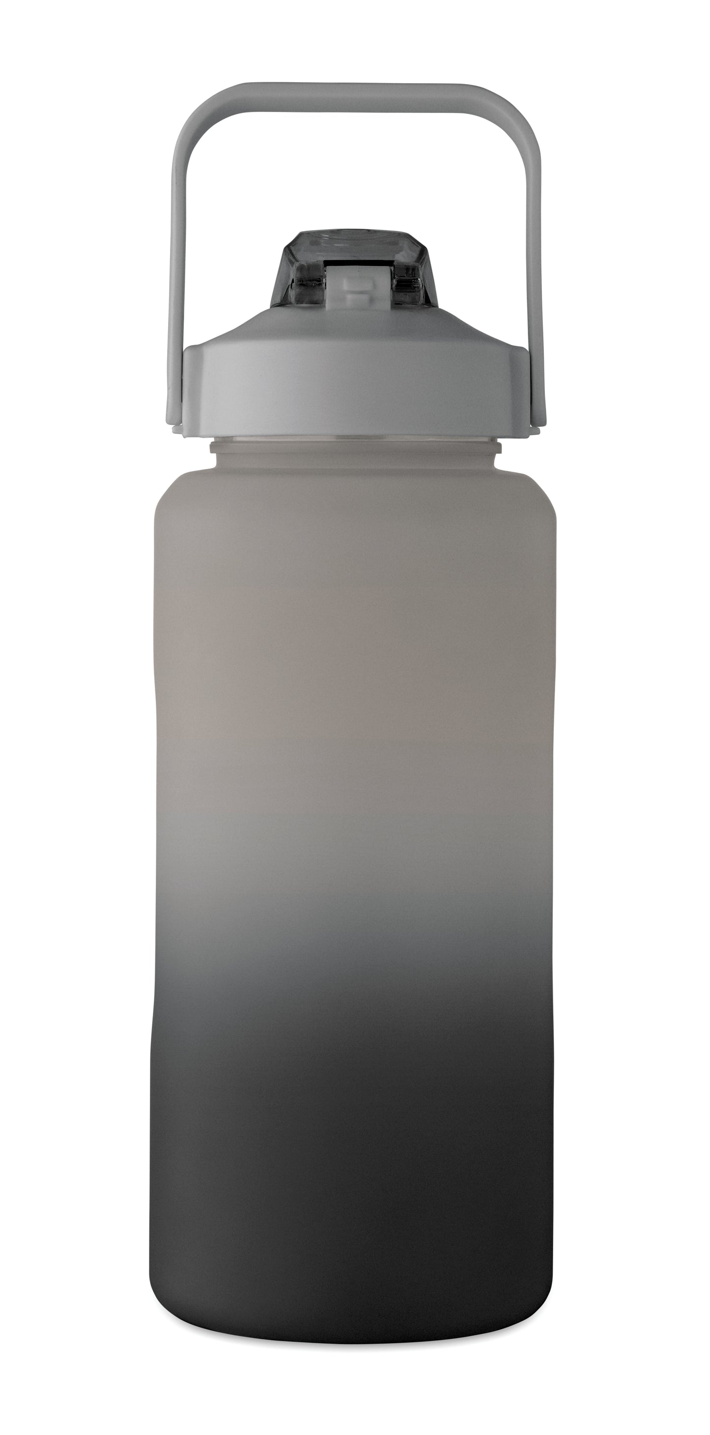 Trinkflasche aus RPET. Motivierende Zeitmarkierung einhändig zu öffnender Flip-Top-Deckel Trinkhalm Sicherheitsverschluss und