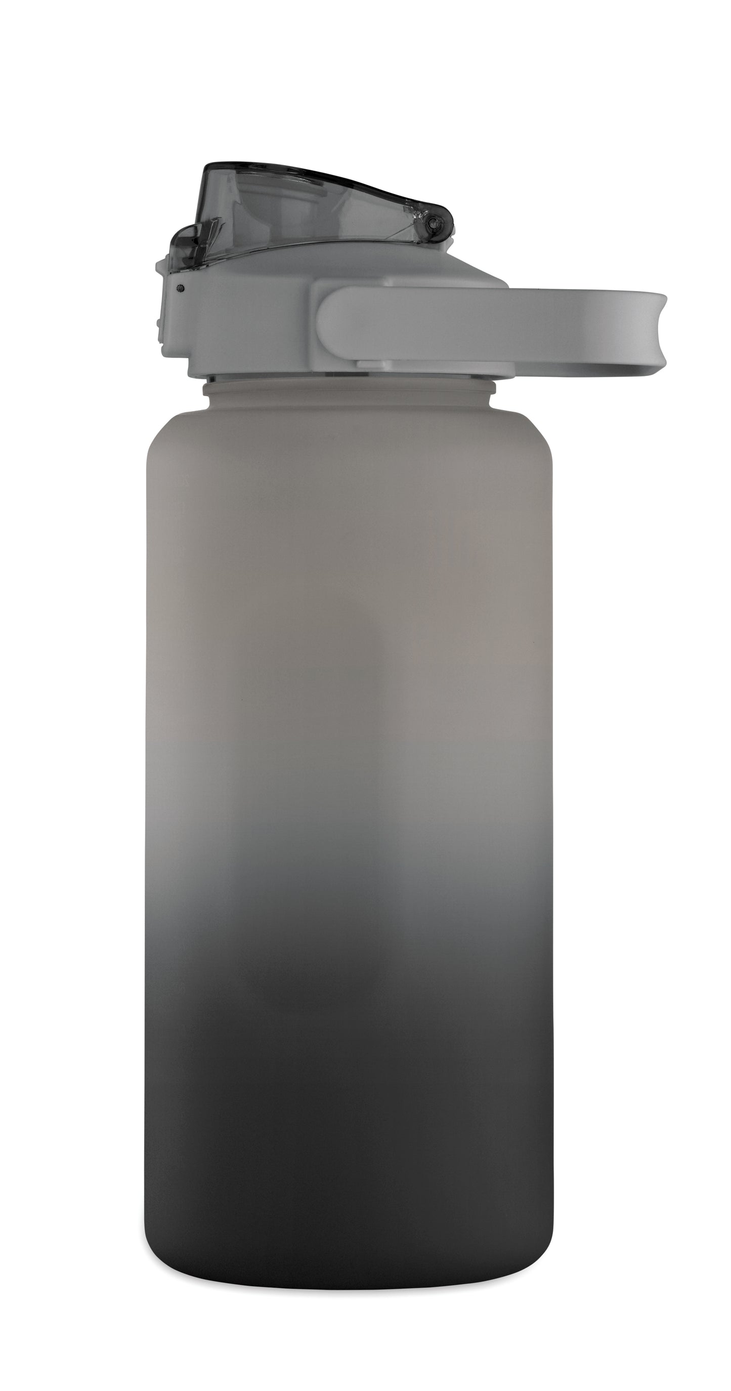 Trinkflasche aus RPET. Motivierende Zeitmarkierung einhändig zu öffnender Flip-Top-Deckel Trinkhalm Sicherheitsverschluss und