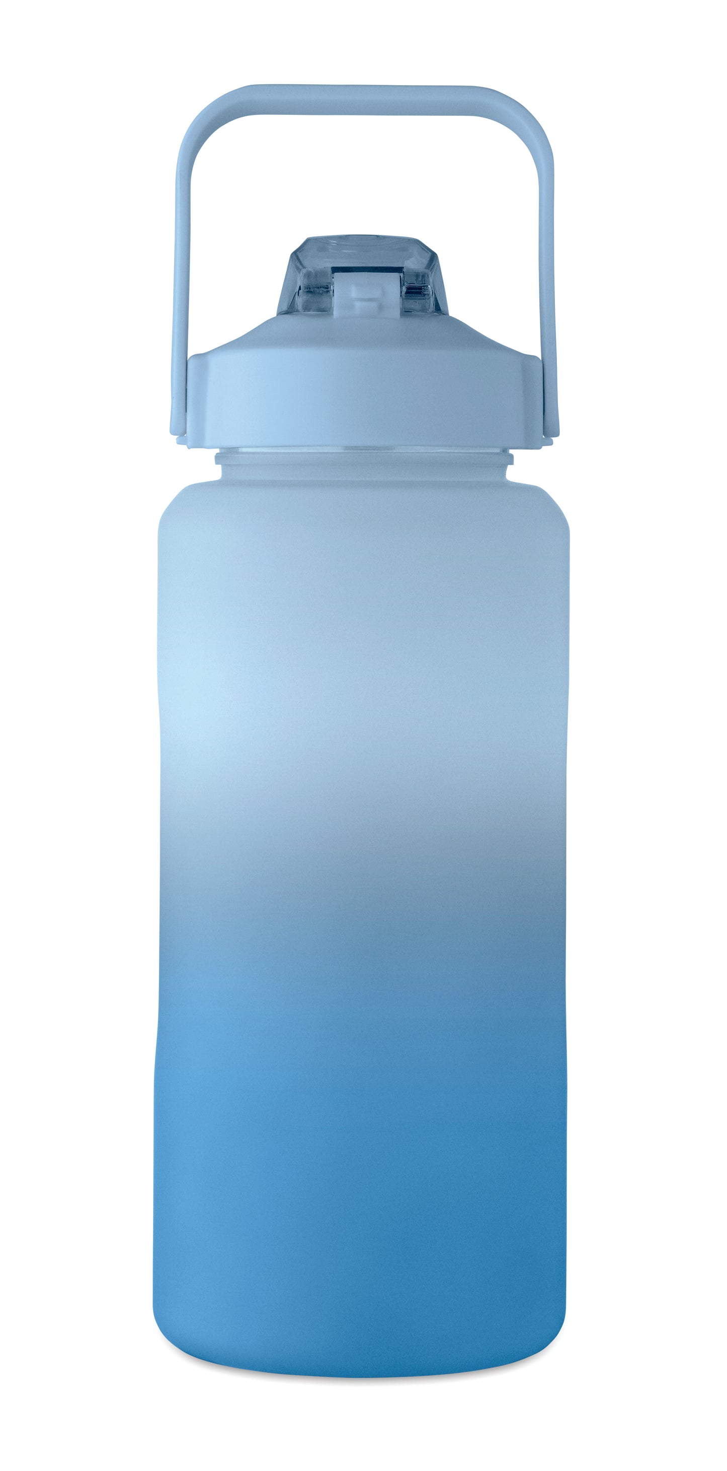 Trinkflasche aus RPET. Motivierende Zeitmarkierung einhändig zu öffnender Flip-Top-Deckel Trinkhalm Sicherheitsverschluss und