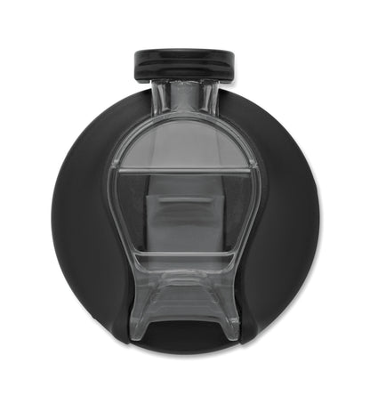 Trinkflasche aus RPET. Integrierter Trinkhalm weiches Silikonmundstück motivierende Zeitmarkierung einhändig zu öffnender