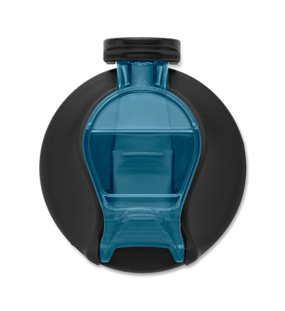 Trinkflasche aus RPET. Integrierter Trinkhalm weiches Silikonmundstück motivierende Zeitmarkierung einhändig zu öffnender