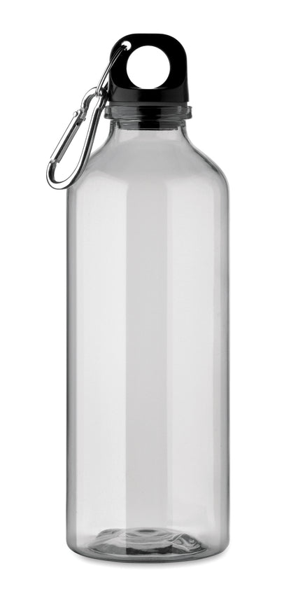 Trinkflasche aus RPET mit Karabiner. Füllmenge: 500 ml. Der Karabiner ist NICHT