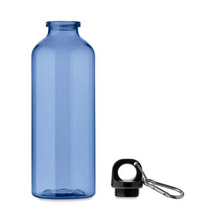 Trinkflasche aus RPET mit Karabiner. Füllmenge: 500 ml. Der Karabiner ist NICHT