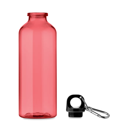 Trinkflasche aus RPET mit Karabiner. Füllmenge: 500 ml. Der Karabiner ist NICHT