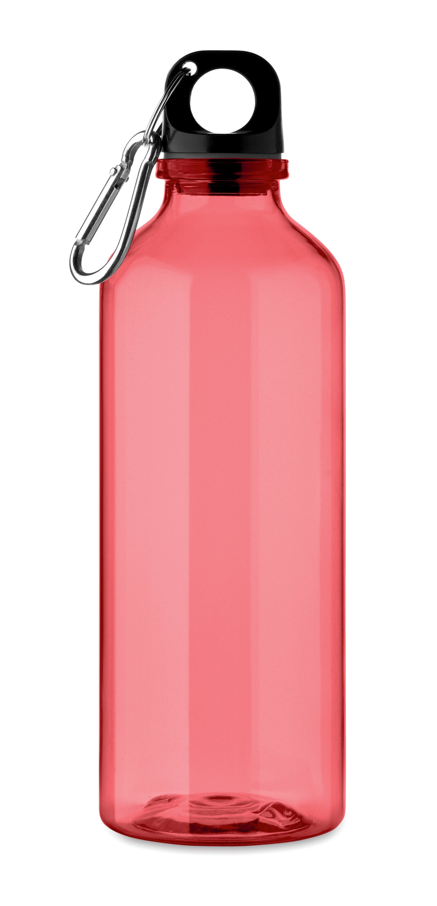 Trinkflasche aus RPET mit Karabiner. Füllmenge: 500 ml. Der Karabiner ist NICHT