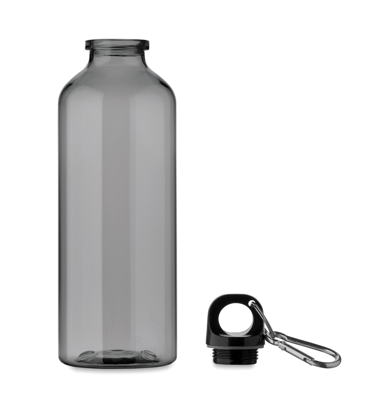 Trinkflasche aus RPET mit Karabiner. Füllmenge: 500 ml. Der Karabiner ist NICHT