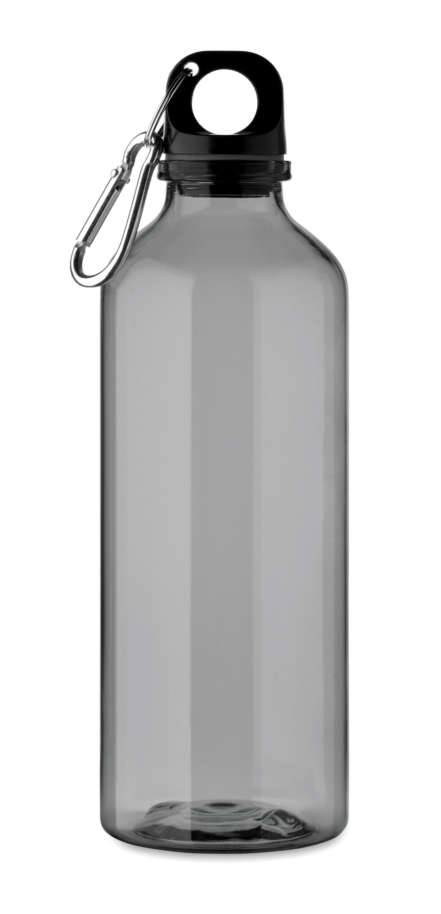Trinkflasche aus RPET mit Karabiner. Füllmenge: 500 ml. Der Karabiner ist NICHT