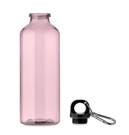 Trinkflasche aus RPET mit Karabiner. Füllmenge: 500 ml. Der Karabiner ist NICHT