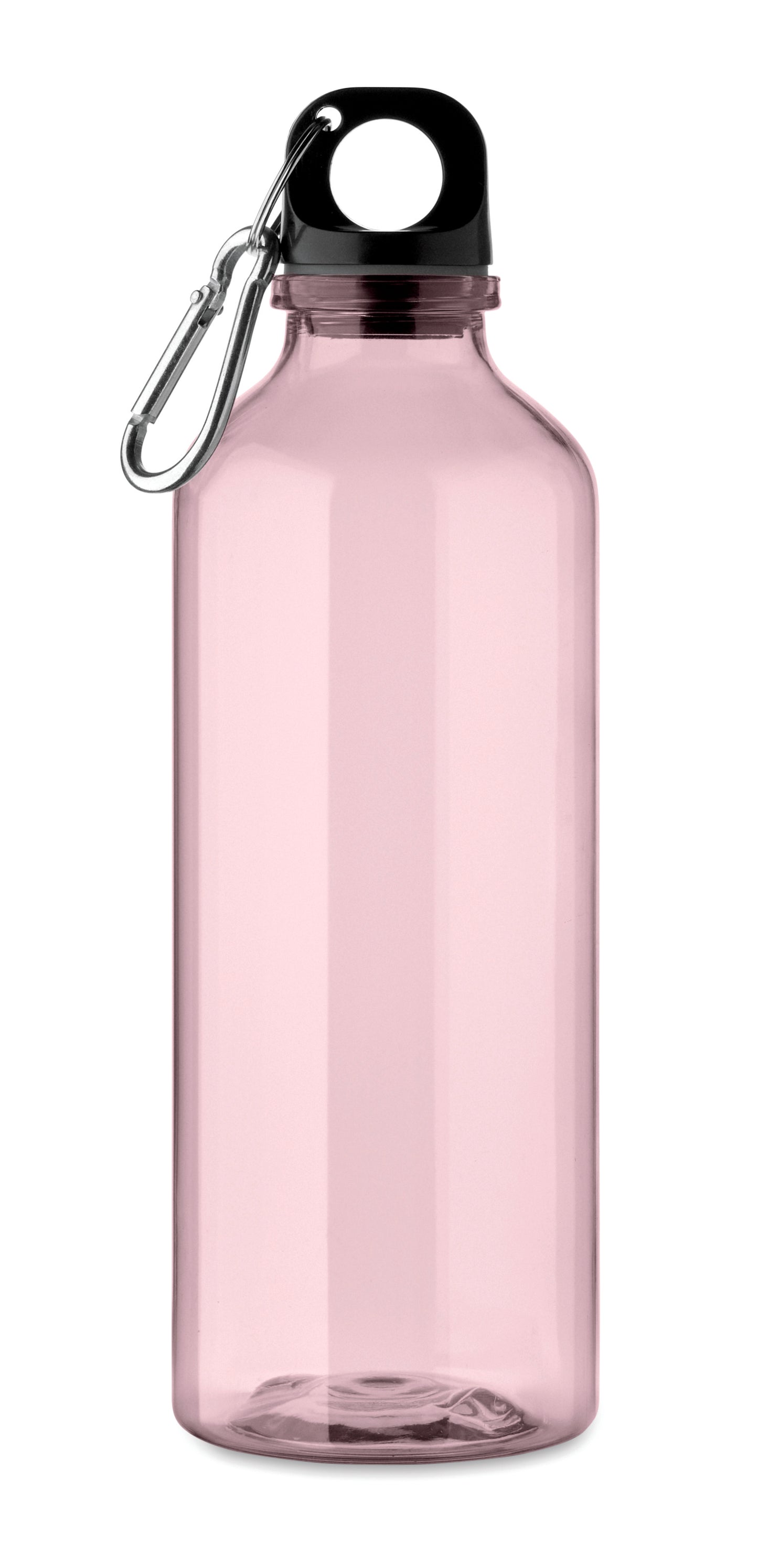 Trinkflasche aus RPET mit Karabiner. Füllmenge: 500 ml. Der Karabiner ist NICHT