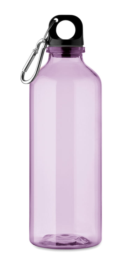 Trinkflasche aus RPET mit Karabiner. Füllmenge: 500 ml. Der Karabiner ist NICHT
