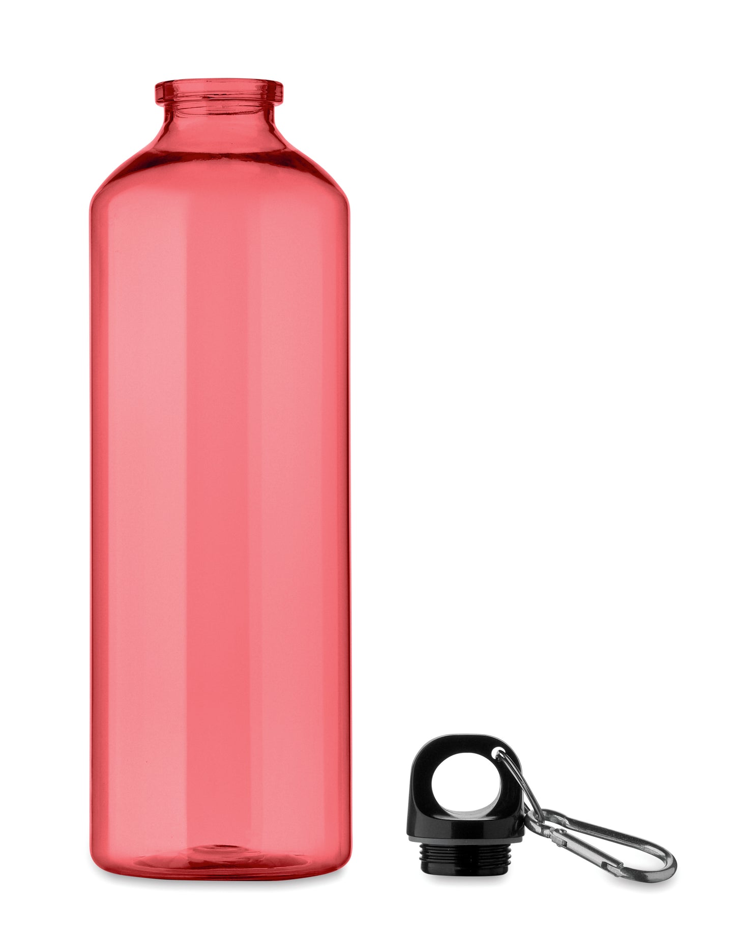 Trinkflasche aus RPET mit Karabiner. Füllmenge: 750 ml. Der Karabiner ist NICHT