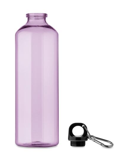 Trinkflasche aus RPET mit Karabiner. Füllmenge: 750 ml. Der Karabiner ist NICHT
