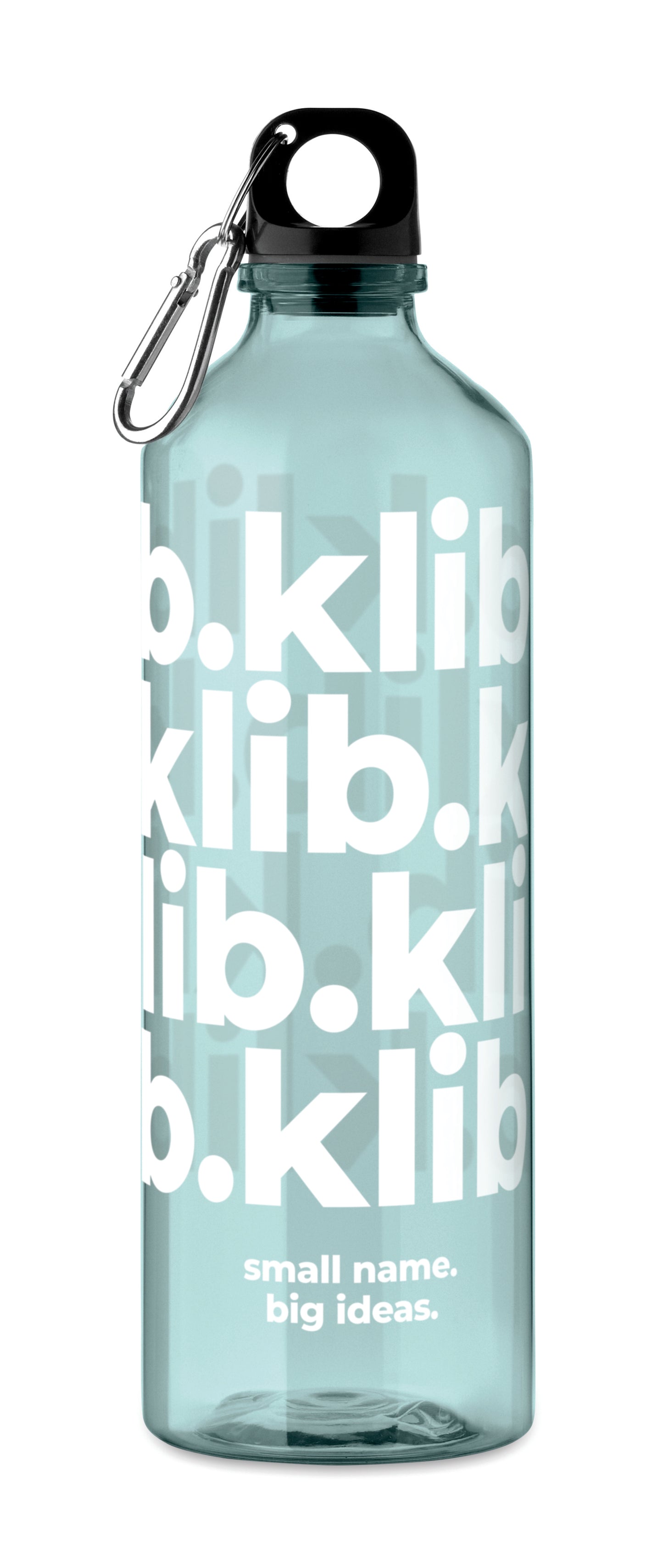 Trinkflasche aus RPET mit Karabiner. Füllmenge: 750 ml. Der Karabiner ist NICHT