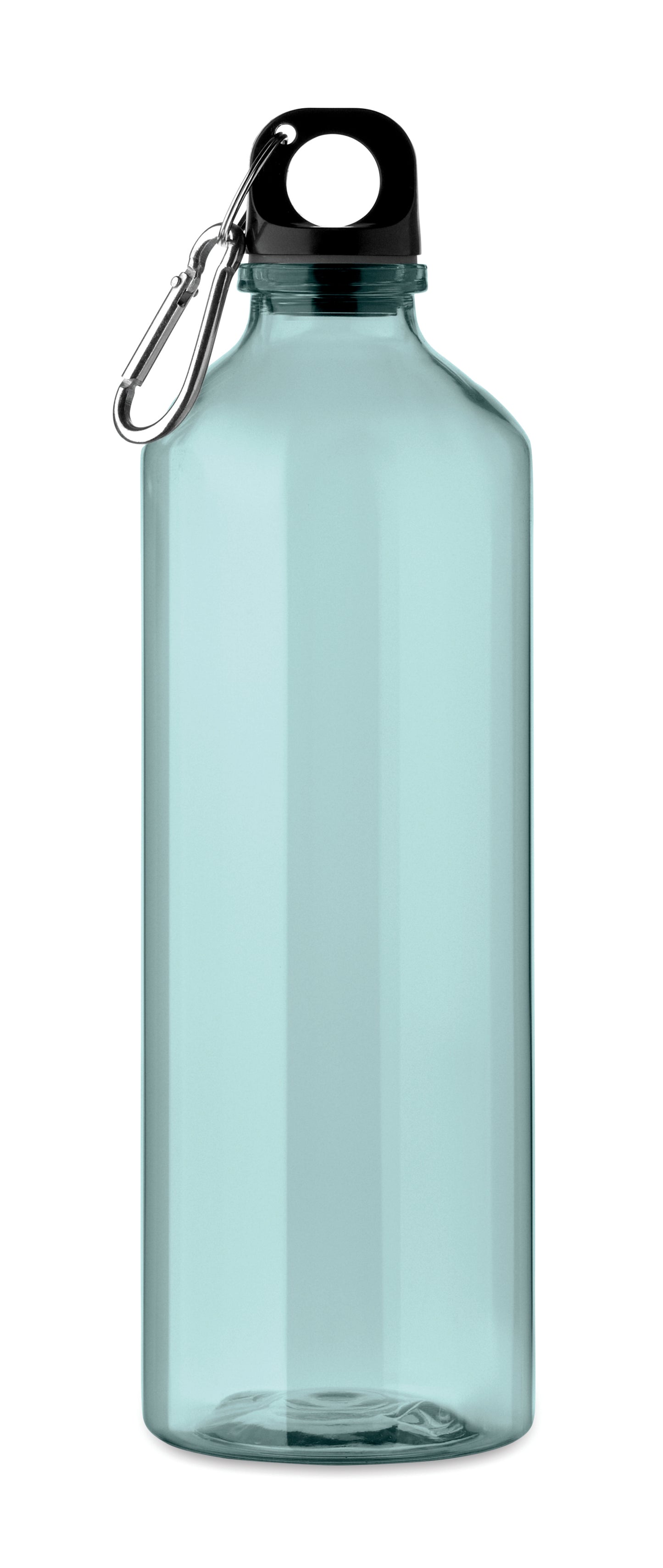 Trinkflasche aus RPET mit Karabiner. Füllmenge: 750 ml. Der Karabiner ist NICHT