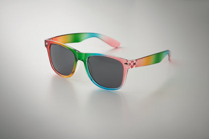 Regenbogenfarbige Sonnenbrille mit Rahmen aus PC. UV400-Schutz.