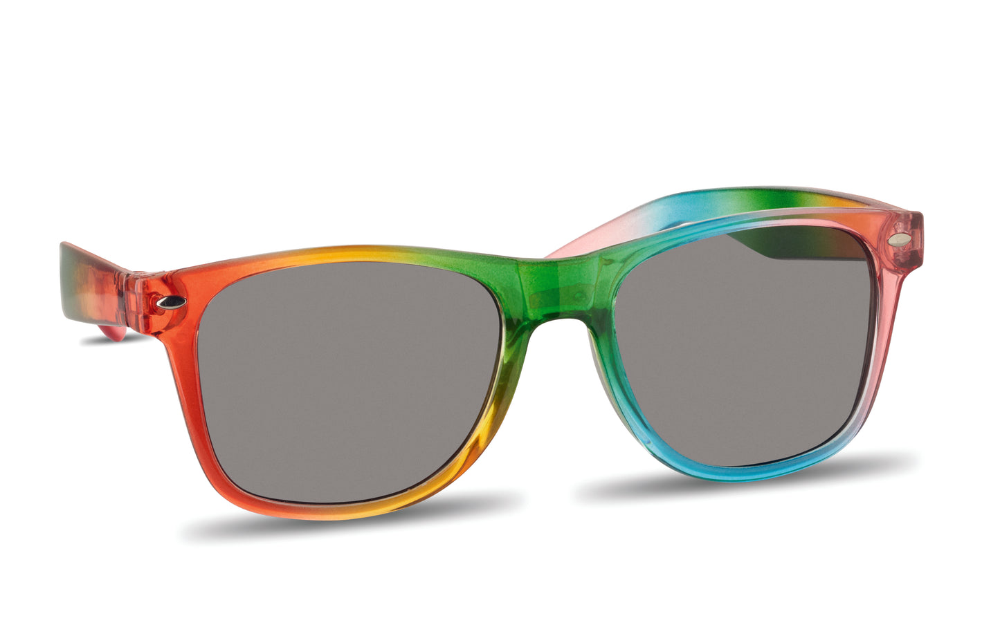 Regenbogenfarbige Sonnenbrille mit Rahmen aus PC. UV400-Schutz.