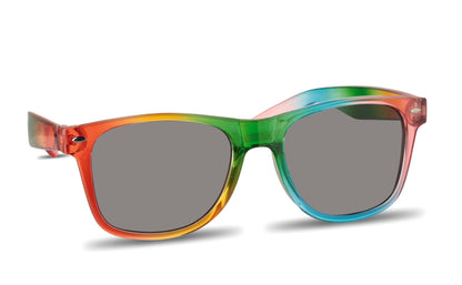 Regenbogenfarbige Sonnenbrille mit Rahmen aus PC. UV400-Schutz.