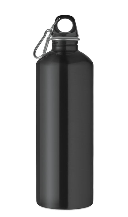 Einwandige Flasche (90% recycelter Edelstahl und 10% Edelstahl) mit PP-Deckel und Karabiner.