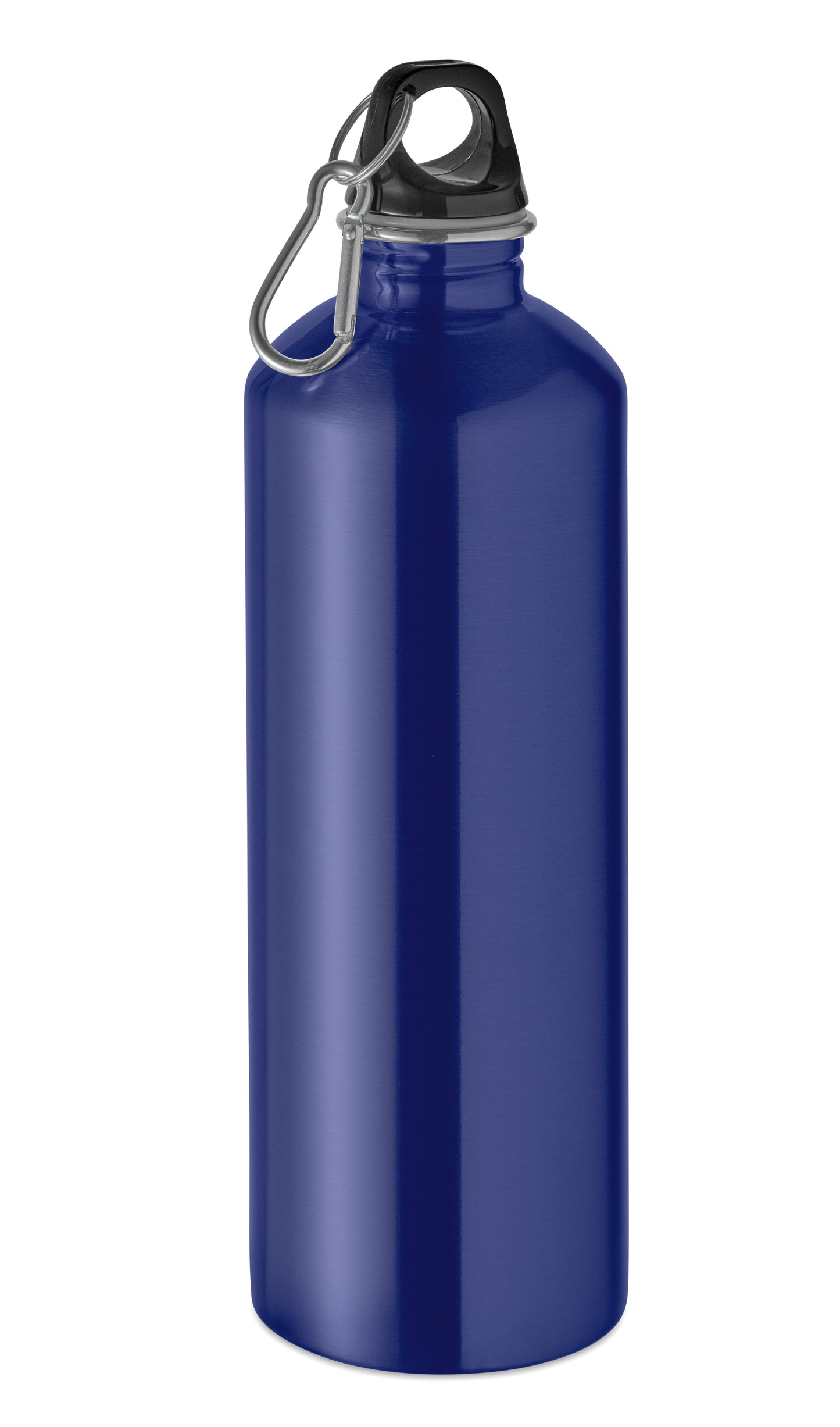 Einwandige Flasche (90% recycelter Edelstahl und 10% Edelstahl) mit PP-Deckel und Karabiner.