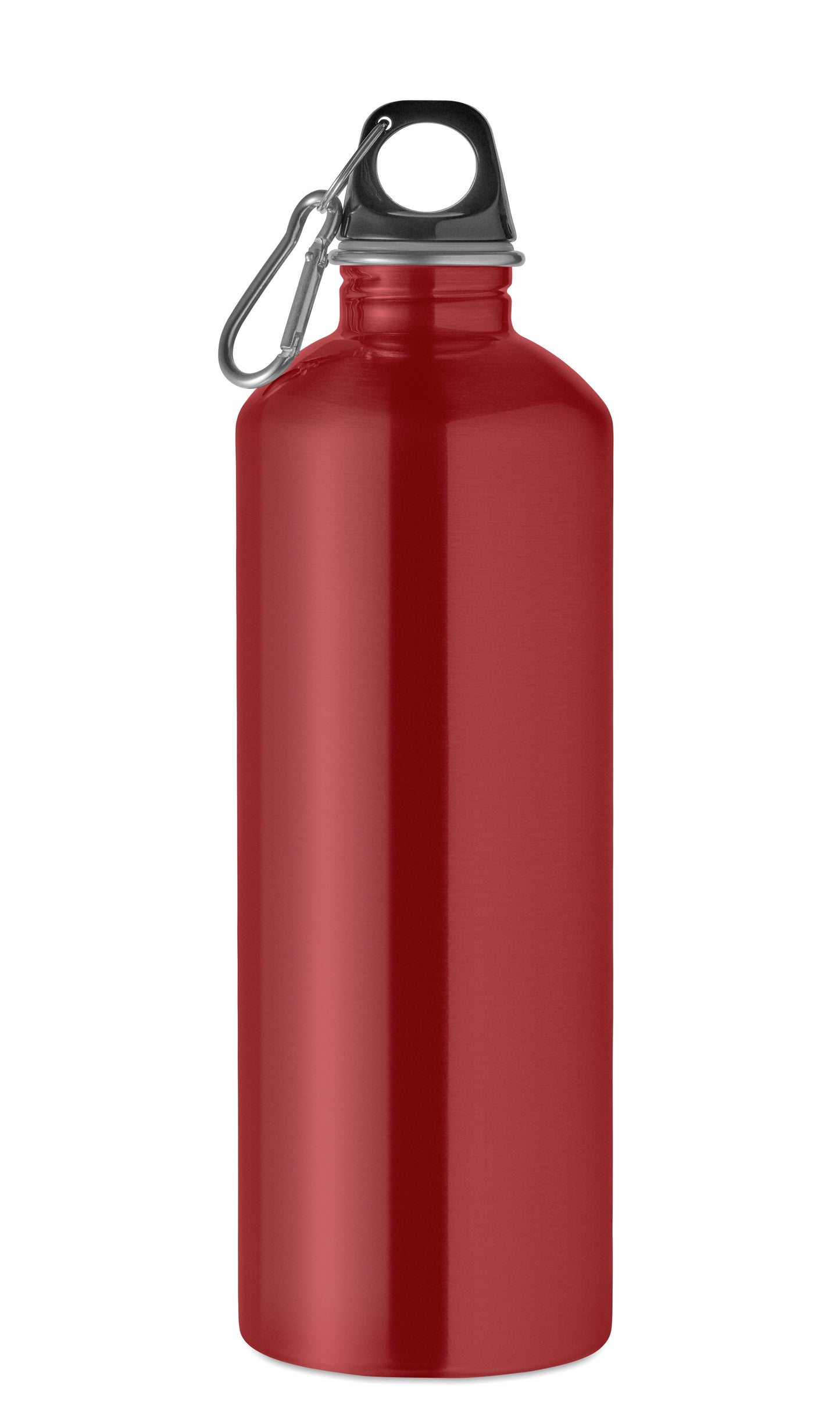 Einwandige Flasche (90% recycelter Edelstahl und 10% Edelstahl) mit PP-Deckel und Karabiner.
