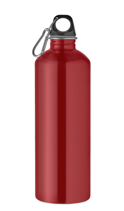 Einwandige Flasche (90% recycelter Edelstahl und 10% Edelstahl) mit PP-Deckel und Karabiner.
