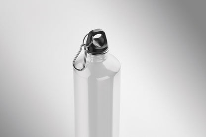 Einwandige Flasche (90% recycelter Edelstahl und 10% Edelstahl) mit PP-Deckel und Karabiner.