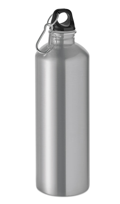 Einwandige Flasche (90% recycelter Edelstahl und 10% Edelstahl) mit PP-Deckel und Karabiner.