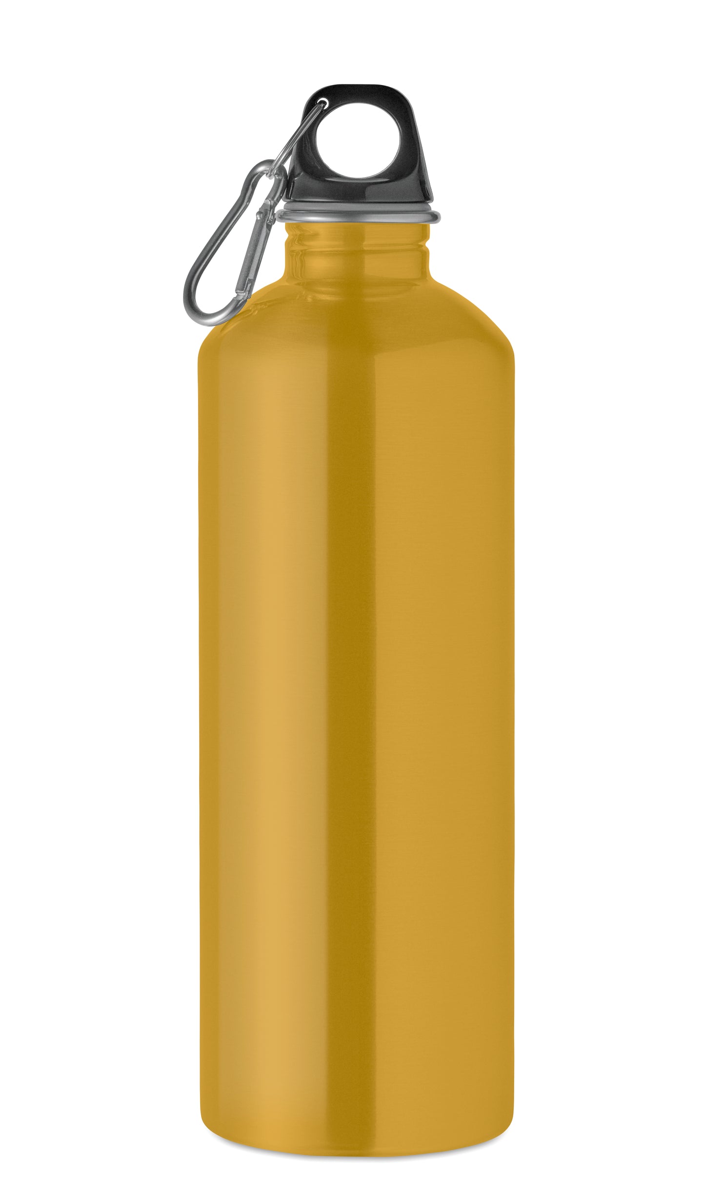 Einwandige Flasche (90% recycelter Edelstahl und 10% Edelstahl) mit PP-Deckel und Karabiner.