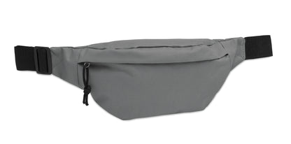 Gürteltasche aus 600D RPET-Polyester mit Reißverschluss-Hauptfach und verstecktem Reißverschlussfach auf der Rückseite.