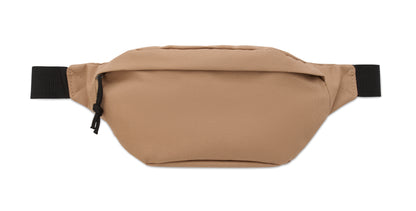 Gürteltasche aus 600D RPET-Polyester mit Reißverschluss-Hauptfach und verstecktem Reißverschlussfach auf der Rückseite.