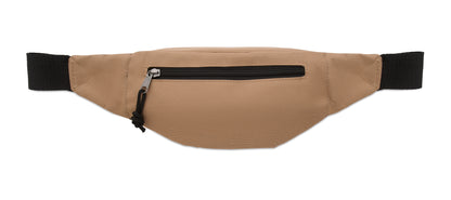 Gürteltasche aus 600D RPET-Polyester mit Reißverschluss-Hauptfach und verstecktem Reißverschlussfach auf der Rückseite.
