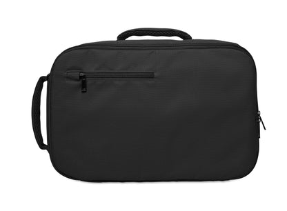 Erweiterbarer Rucksack in Kabinengröße aus 600D RPET-Polyester. 180°-Öffnung. Hauptfach mit zwei Fächern