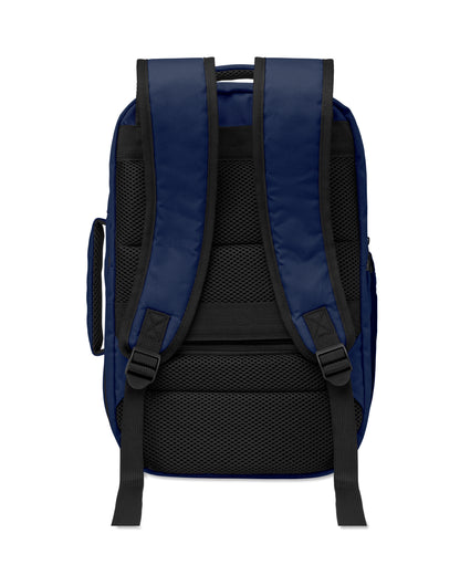 Erweiterbarer Rucksack in Kabinengröße aus 600D RPET-Polyester. 180°-Öffnung. Hauptfach mit zwei Fächern