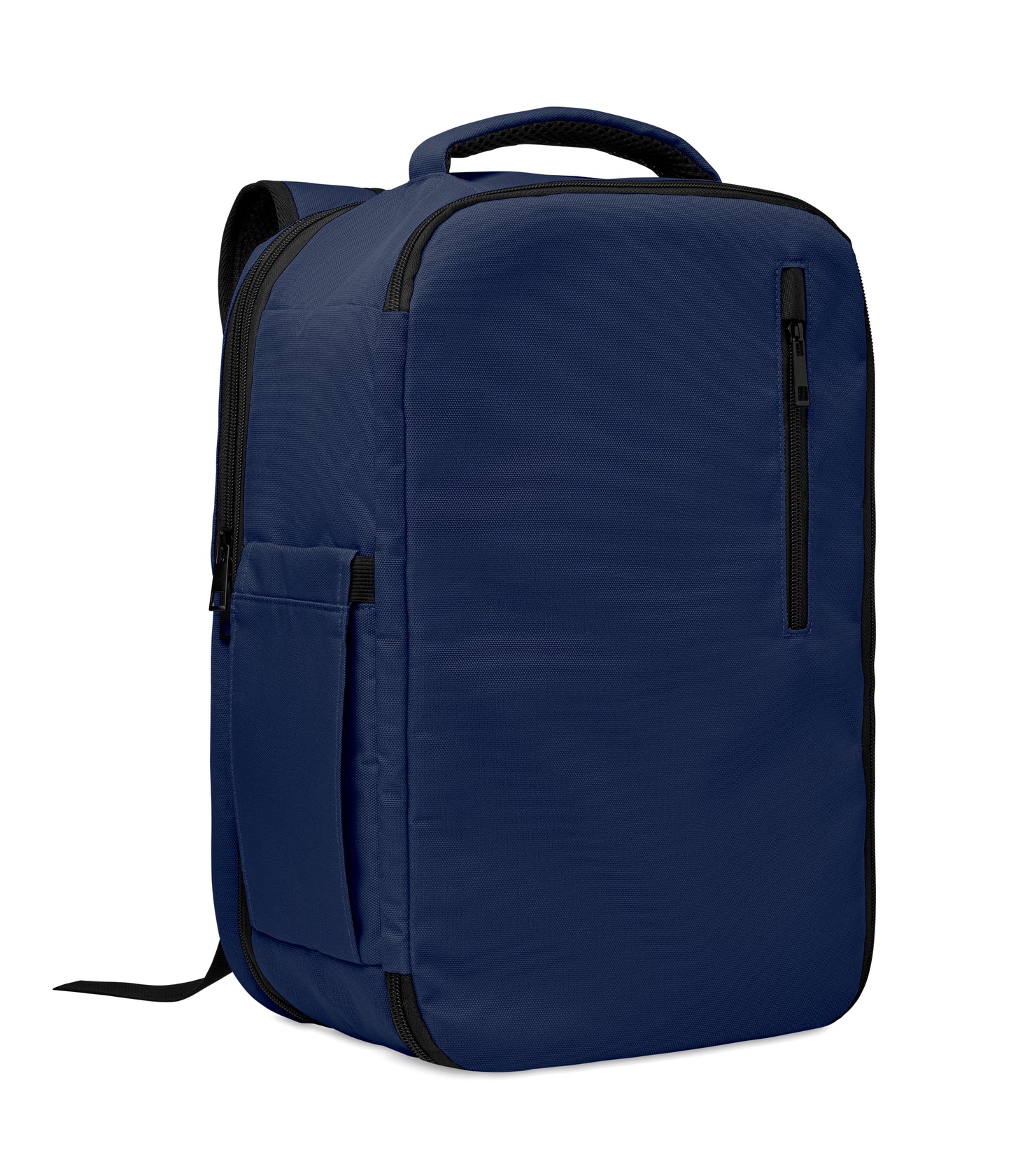 Erweiterbarer Rucksack in Kabinengröße aus 600D RPET-Polyester. 180°-Öffnung. Hauptfach mit zwei Fächern