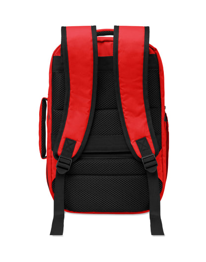 Erweiterbarer Rucksack in Kabinengröße aus 600D RPET-Polyester. 180°-Öffnung. Hauptfach mit zwei Fächern