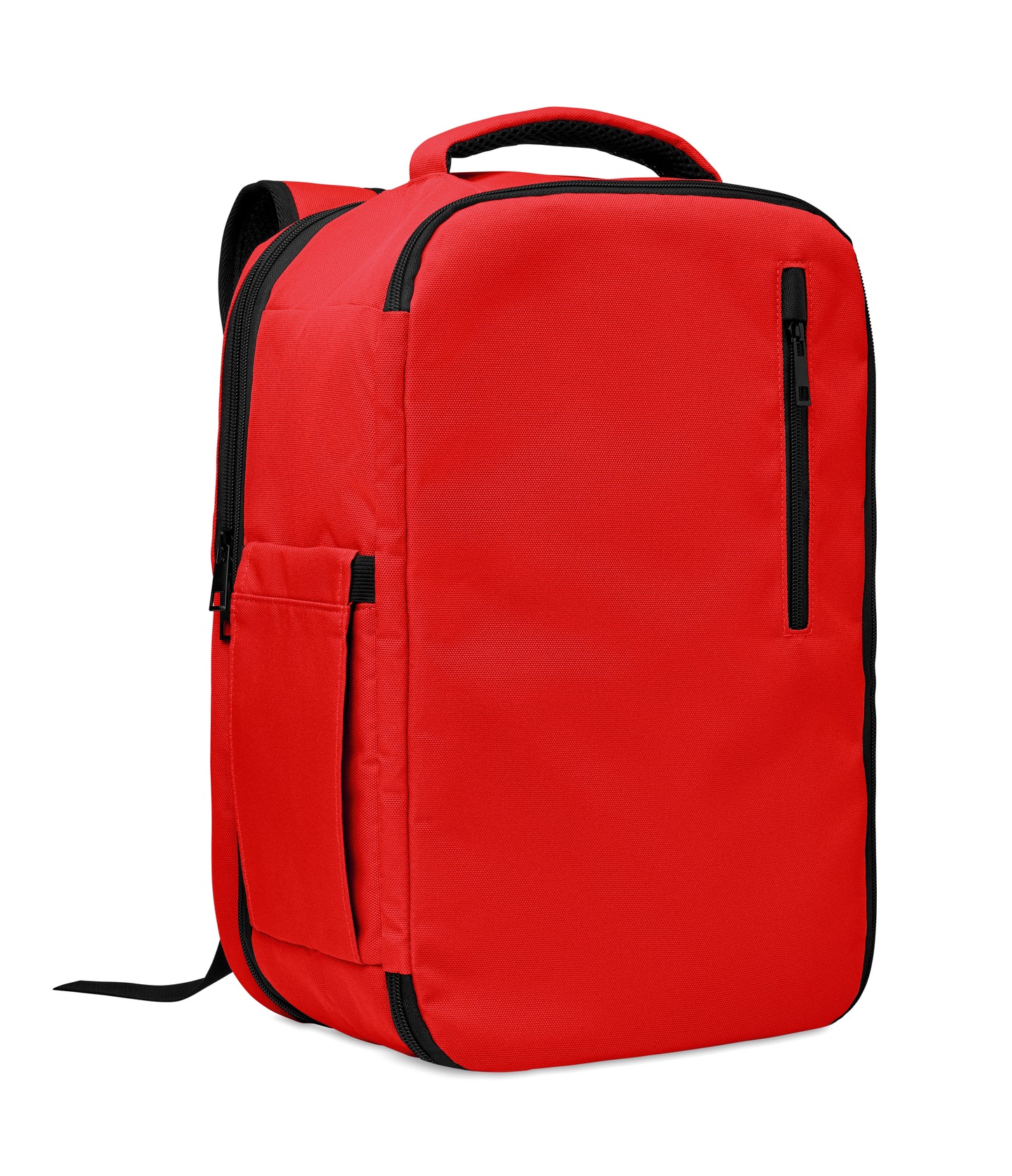 Erweiterbarer Rucksack in Kabinengröße aus 600D RPET-Polyester. 180°-Öffnung. Hauptfach mit zwei Fächern