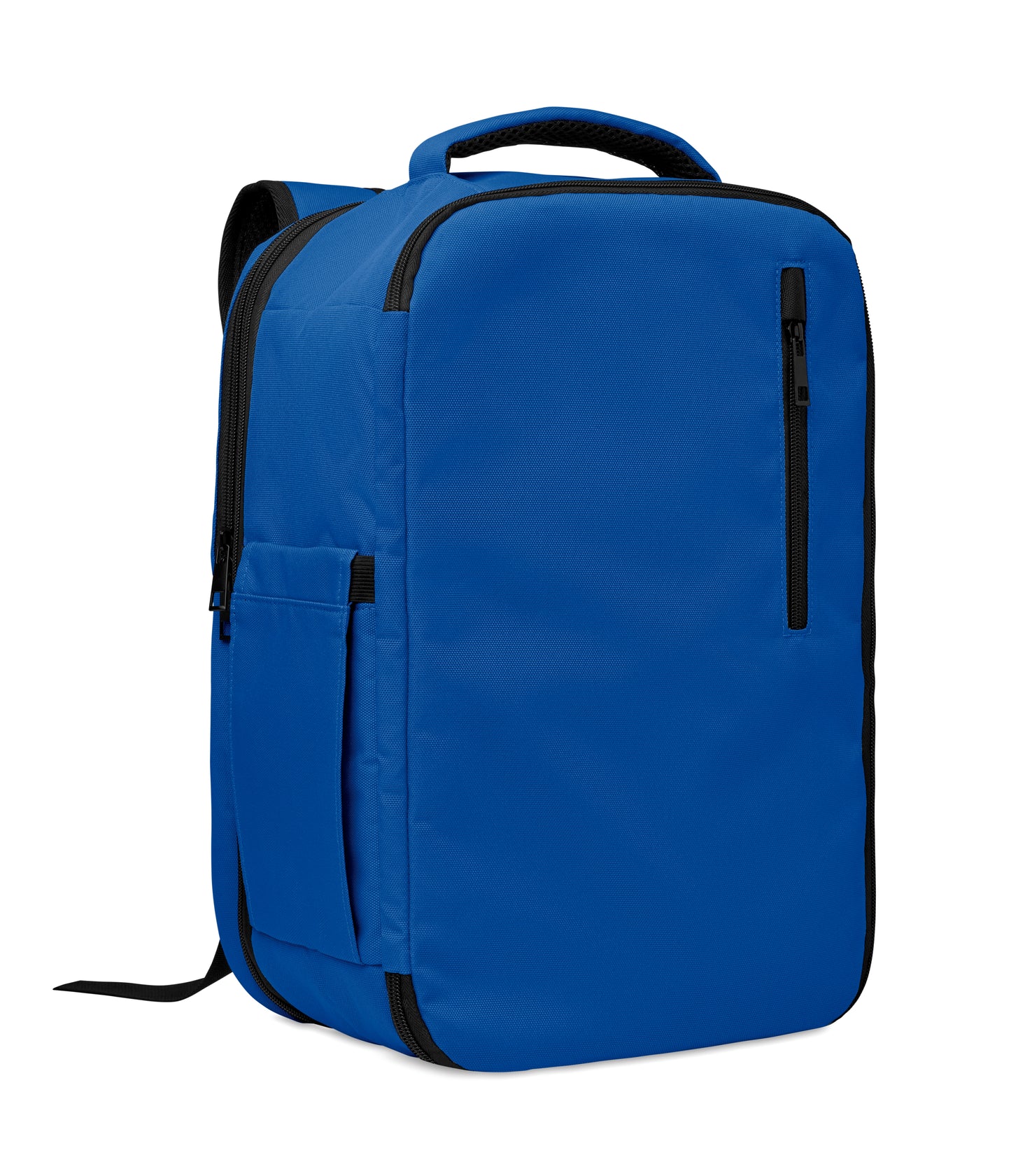 Erweiterbarer Rucksack in Kabinengröße aus 600D RPET-Polyester. 180°-Öffnung. Hauptfach mit zwei Fächern