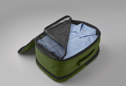Erweiterbarer Rucksack in Kabinengröße aus 600D RPET-Polyester. 180°-Öffnung. Hauptfach mit zwei Fächern