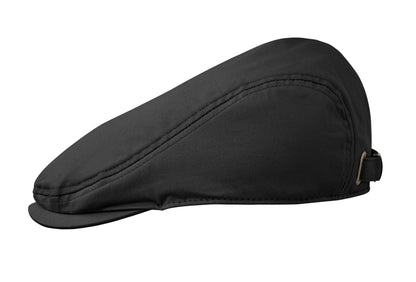 Flache Newsboy-Kappe aus 235 g/m² Baumwolle mit Metallverschluss.