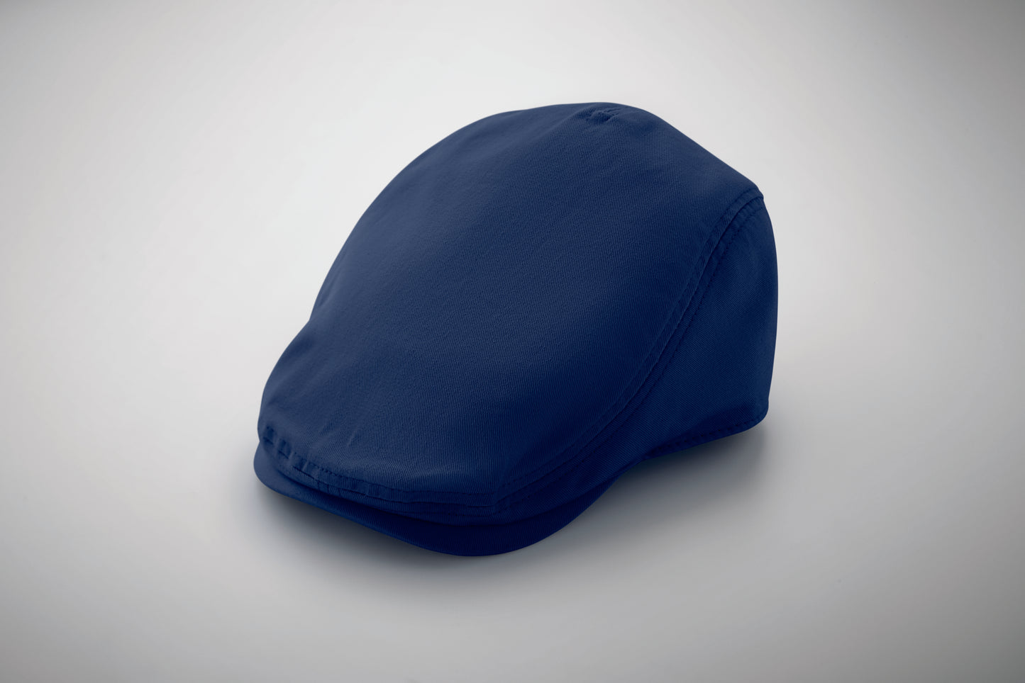 Flache Newsboy-Kappe aus 235 g/m² Baumwolle mit Metallverschluss.