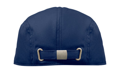 Flache Newsboy-Kappe aus 235 g/m² Baumwolle mit Metallverschluss.