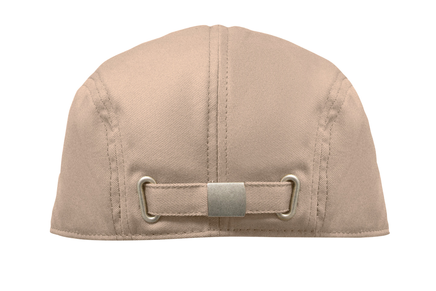Flache Newsboy-Kappe aus 235 g/m² Baumwolle mit Metallverschluss.