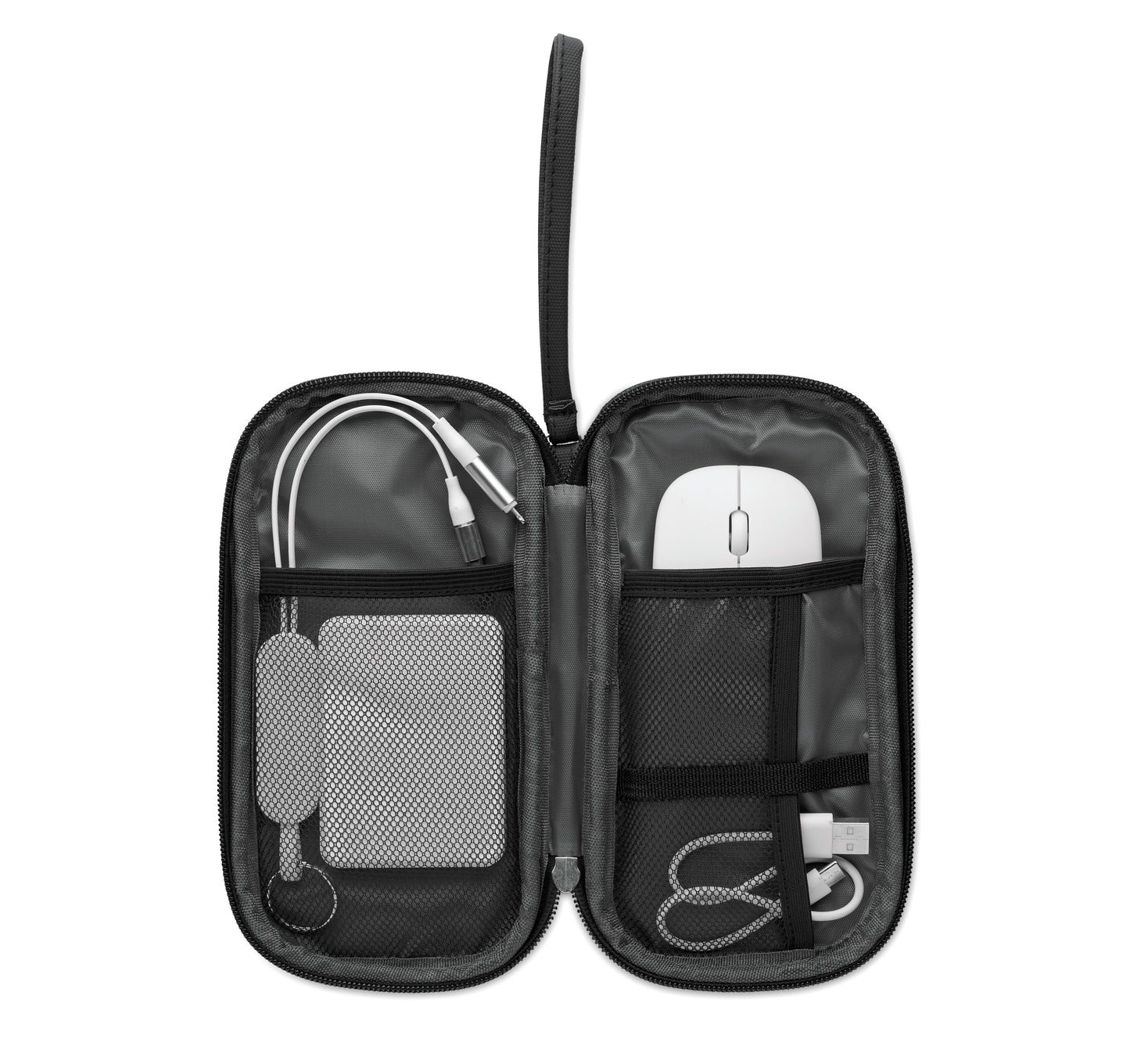 Tech Organizer-Tasche aus 600D RPET Polyester mit Beschichtung aus PU.