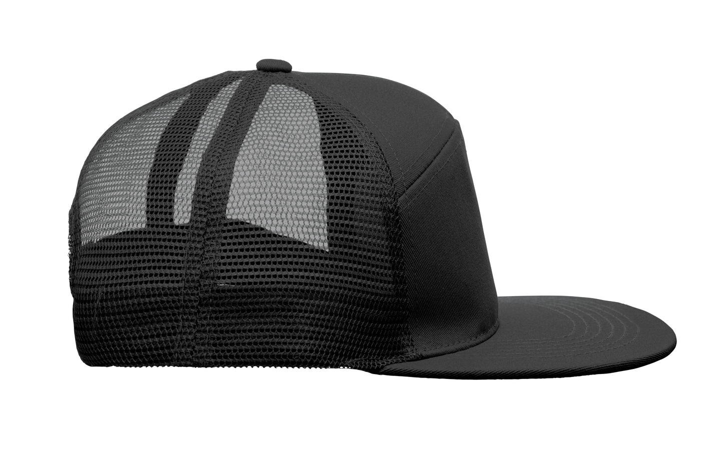 Kappe mit flachem Schirm. 7 Panels. Baumwoll-Twill 235 g/m² mit Polyester-Mesh-Rückseite und