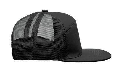 Kappe mit flachem Schirm. 7 Panels. Baumwoll-Twill 235 g/m² mit Polyester-Mesh-Rückseite und