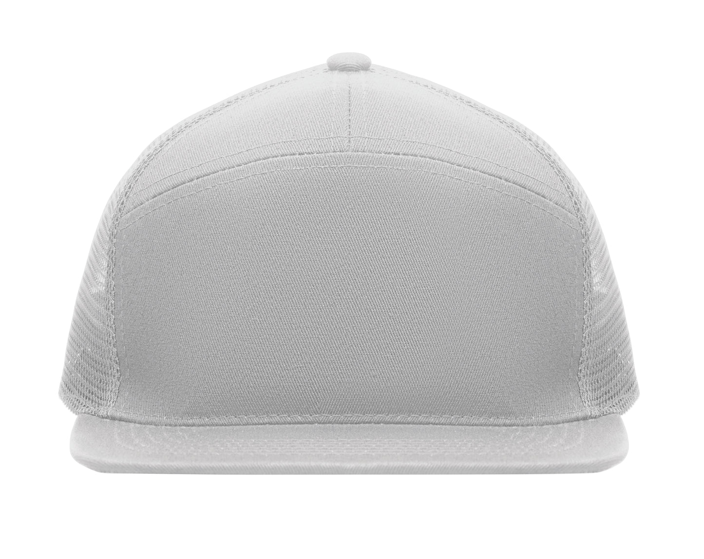 Kappe mit flachem Schirm. 7 Panels. Baumwoll-Twill 235 g/m² mit Polyester-Mesh-Rückseite und
