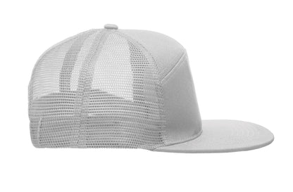 Kappe mit flachem Schirm. 7 Panels. Baumwoll-Twill 235 g/m² mit Polyester-Mesh-Rückseite und