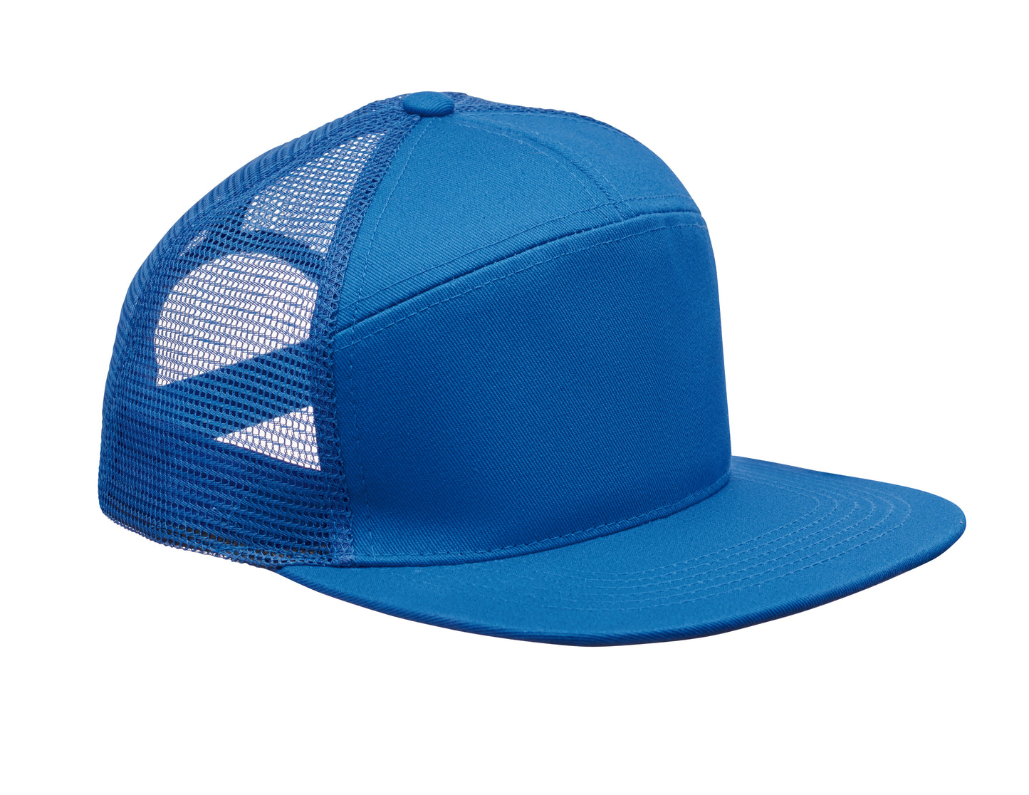 Kappe mit flachem Schirm. 7 Panels. Baumwoll-Twill 235 g/m² mit Polyester-Mesh-Rückseite und