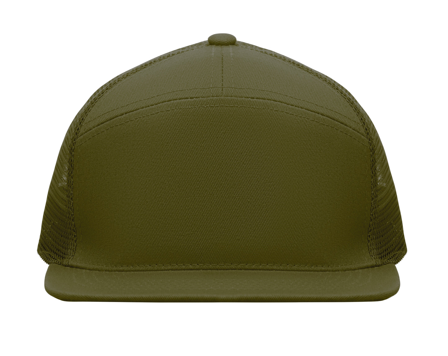 Kappe mit flachem Schirm. 7 Panels. Baumwoll-Twill 235 g/m² mit Polyester-Mesh-Rückseite und